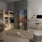 GIRLS IN THE GRASS Dekorativer Paravent - 3-teilig