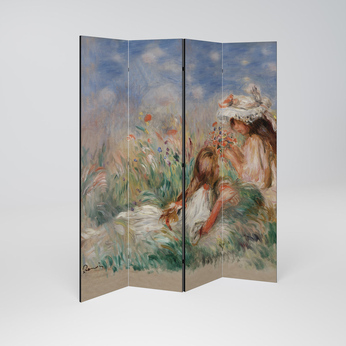 GIRLS IN THE GRASS 4-teiliger Paravent