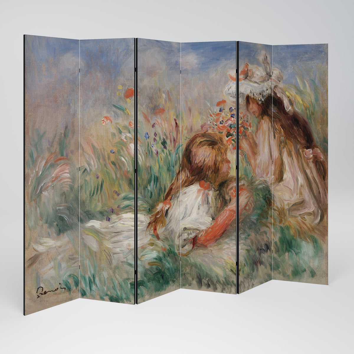 GIRLS IN THE GRASS 6-Panel Room Divider