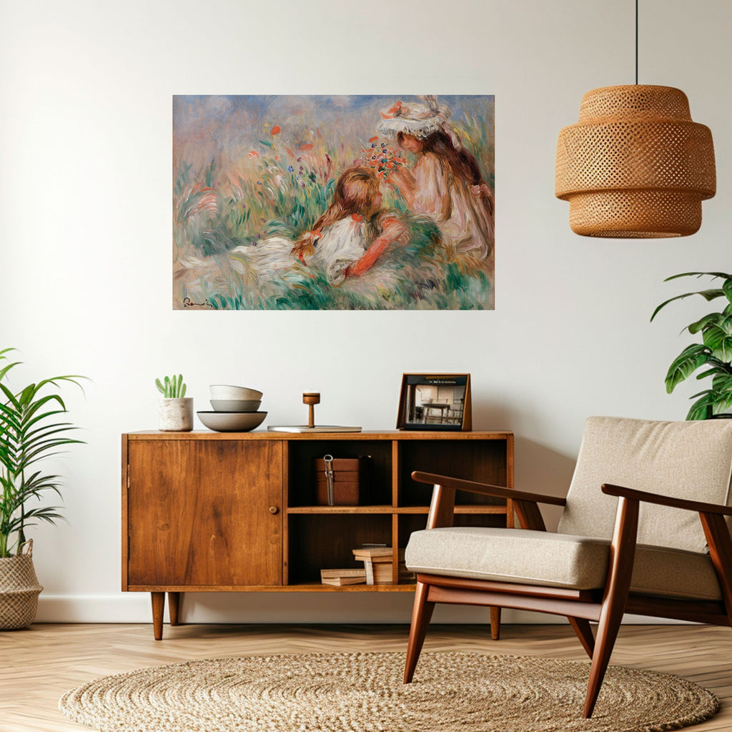 GIRLS IN THE GRASS Selbstklebendes Horizontal-Poster