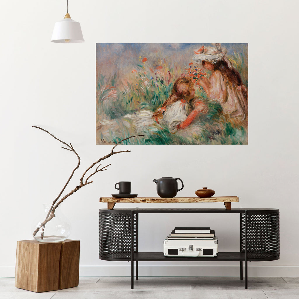 GIRLS IN THE GRASS Selbstklebendes Horizontal-Poster
