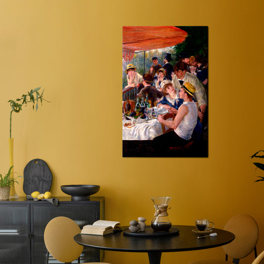 LUNCHEON OF THE BOATING PARTY Vertical Canvas Print