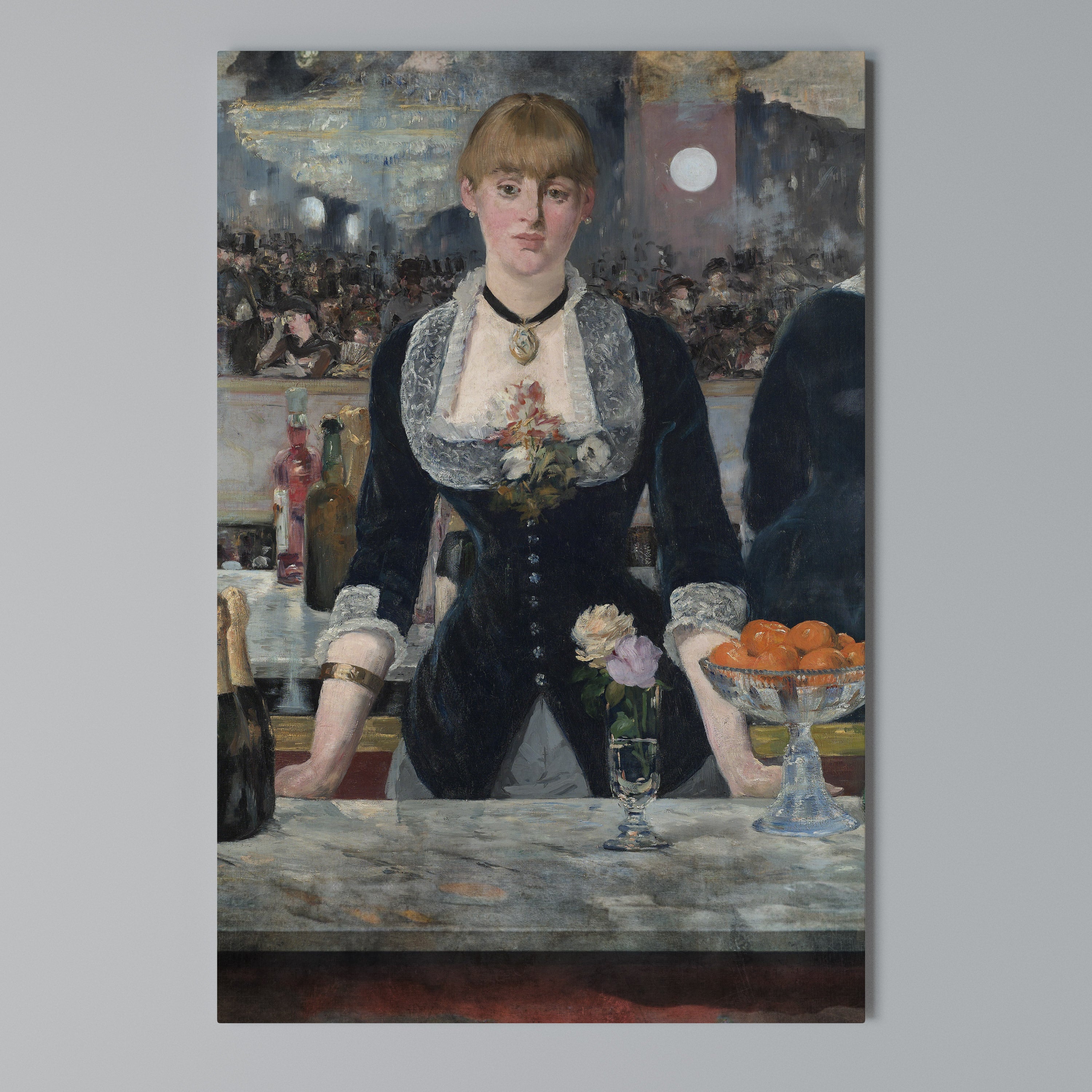SHADOWS AT THE BAR Vertical Canvas Print