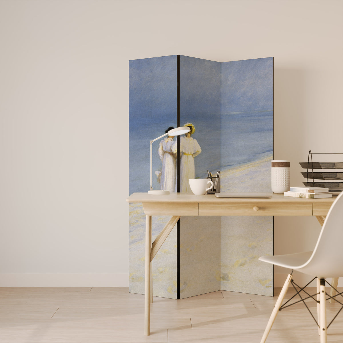 SUMMER EVENING ON SKAGEN'S BEACH 3-teiliger Paravent