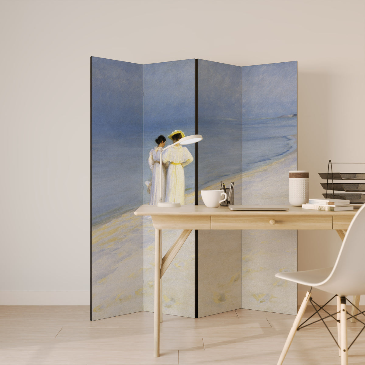 SUMMER EVENING ON SKAGEN'S BEACH 4-teiliger Paravent