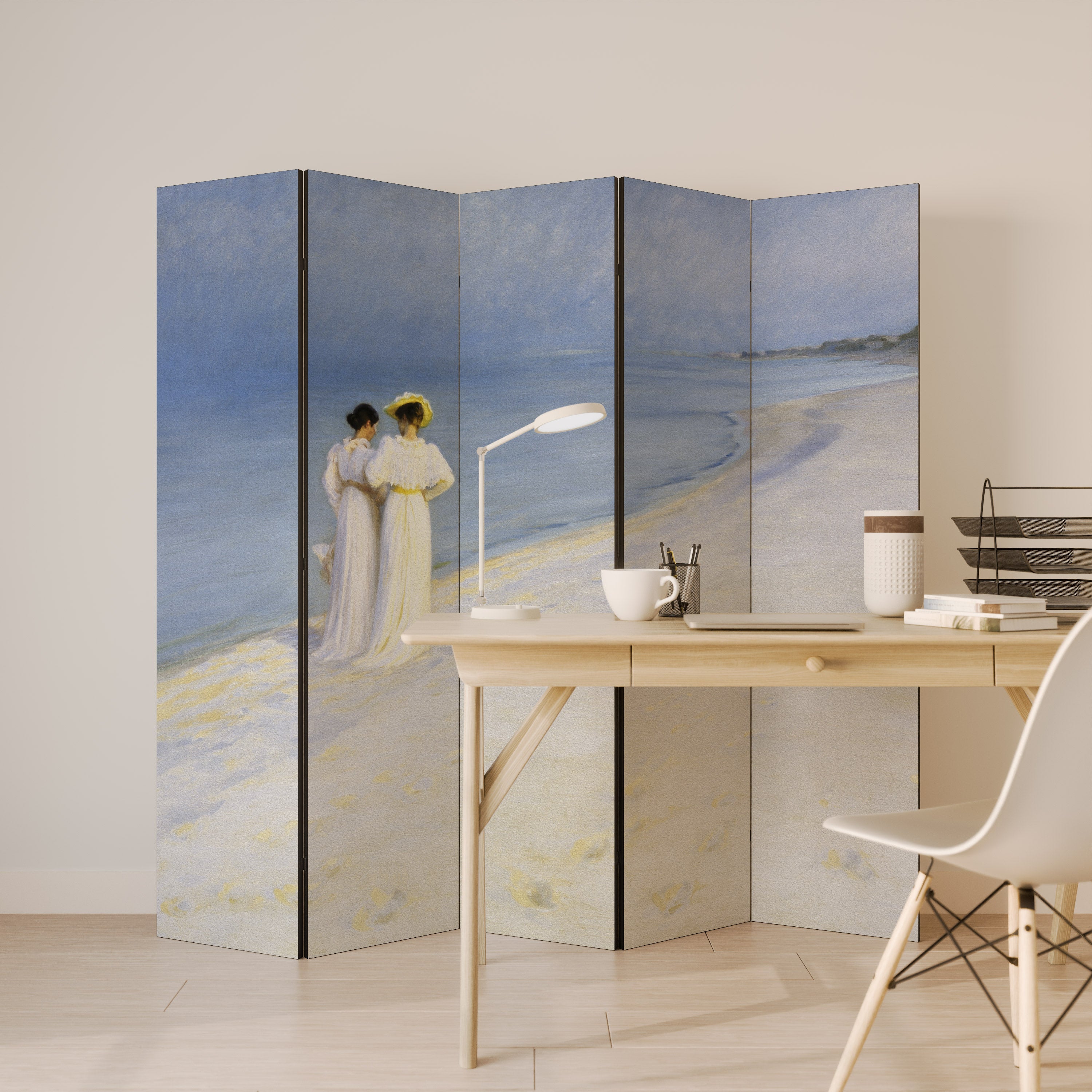 SUMMER EVENING ON SKAGEN'S BEACH 5-teiliger Paravent