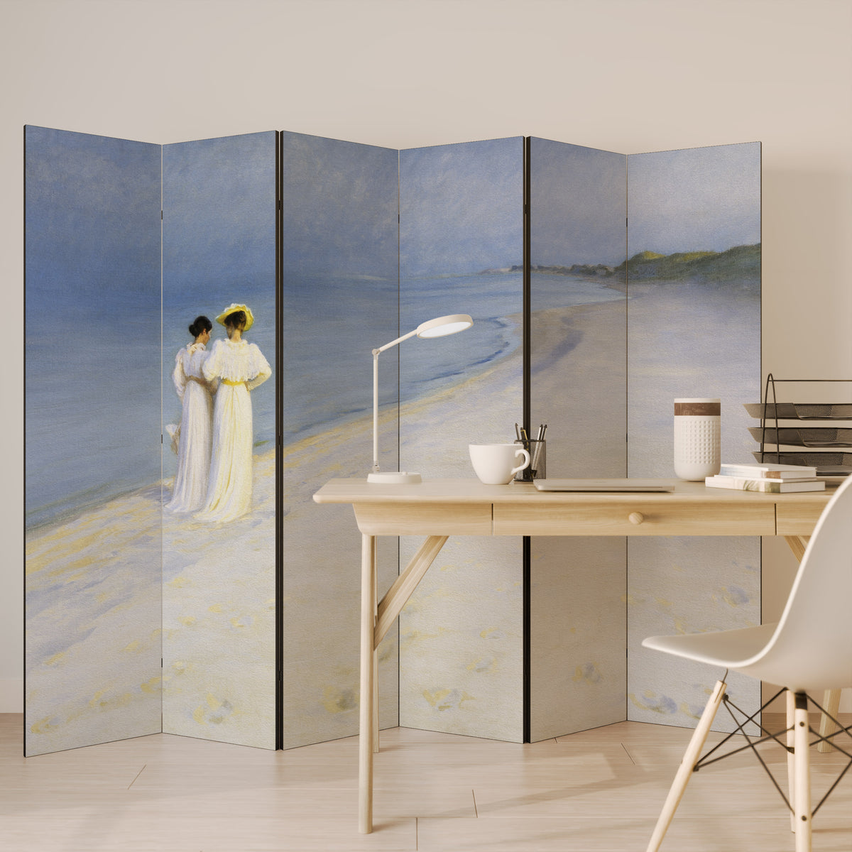 SUMMER EVENING ON SKAGEN'S BEACH 6-Panel Room Divider