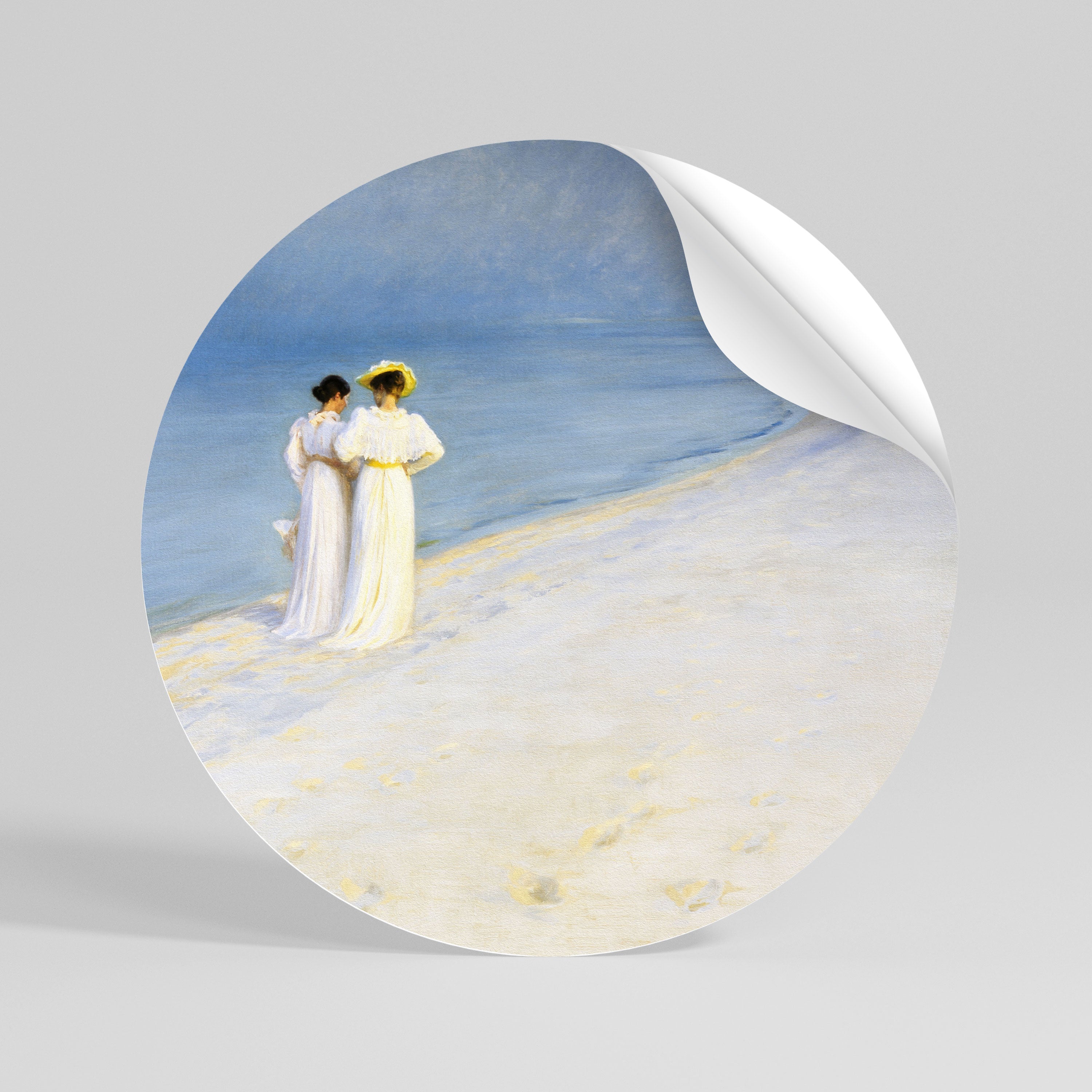 SUMMER EVENING ON SKAGEN'S BEACH Runder Wandsticker zum Abziehen und Aufkleben