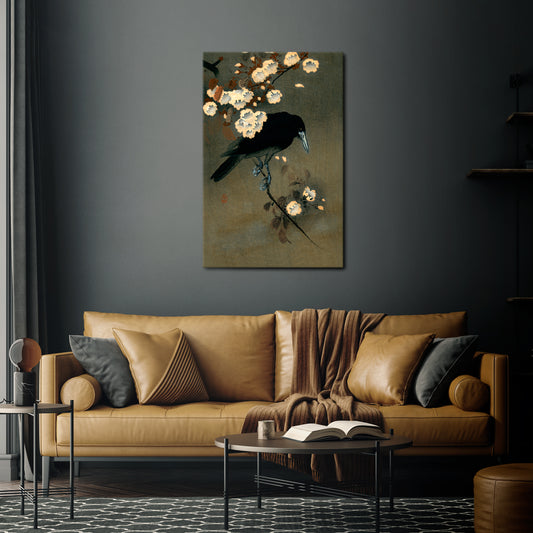 PETALS AND CROWS Vertical Canvas Print