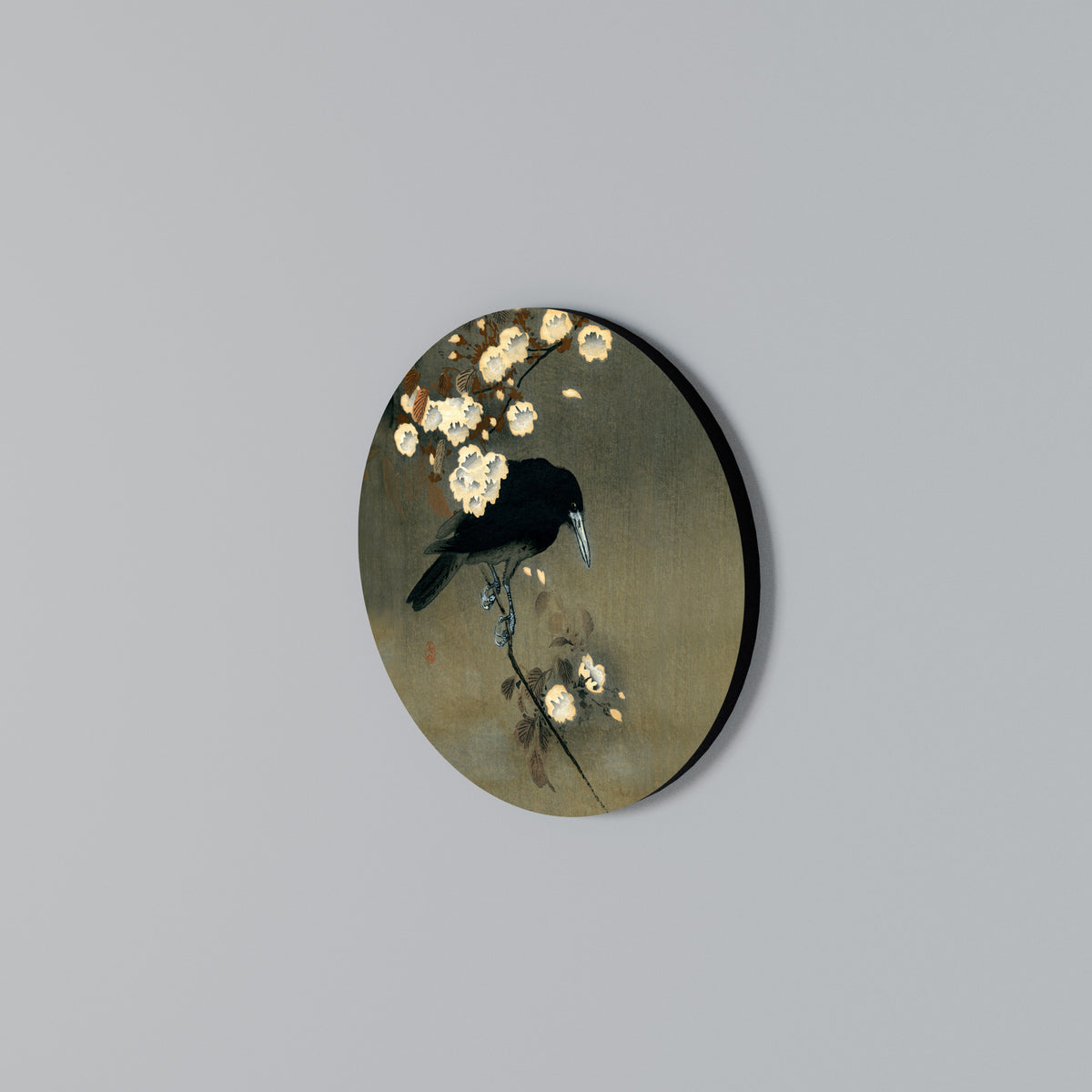 PETALS AND CROWS Rundes Wandbild