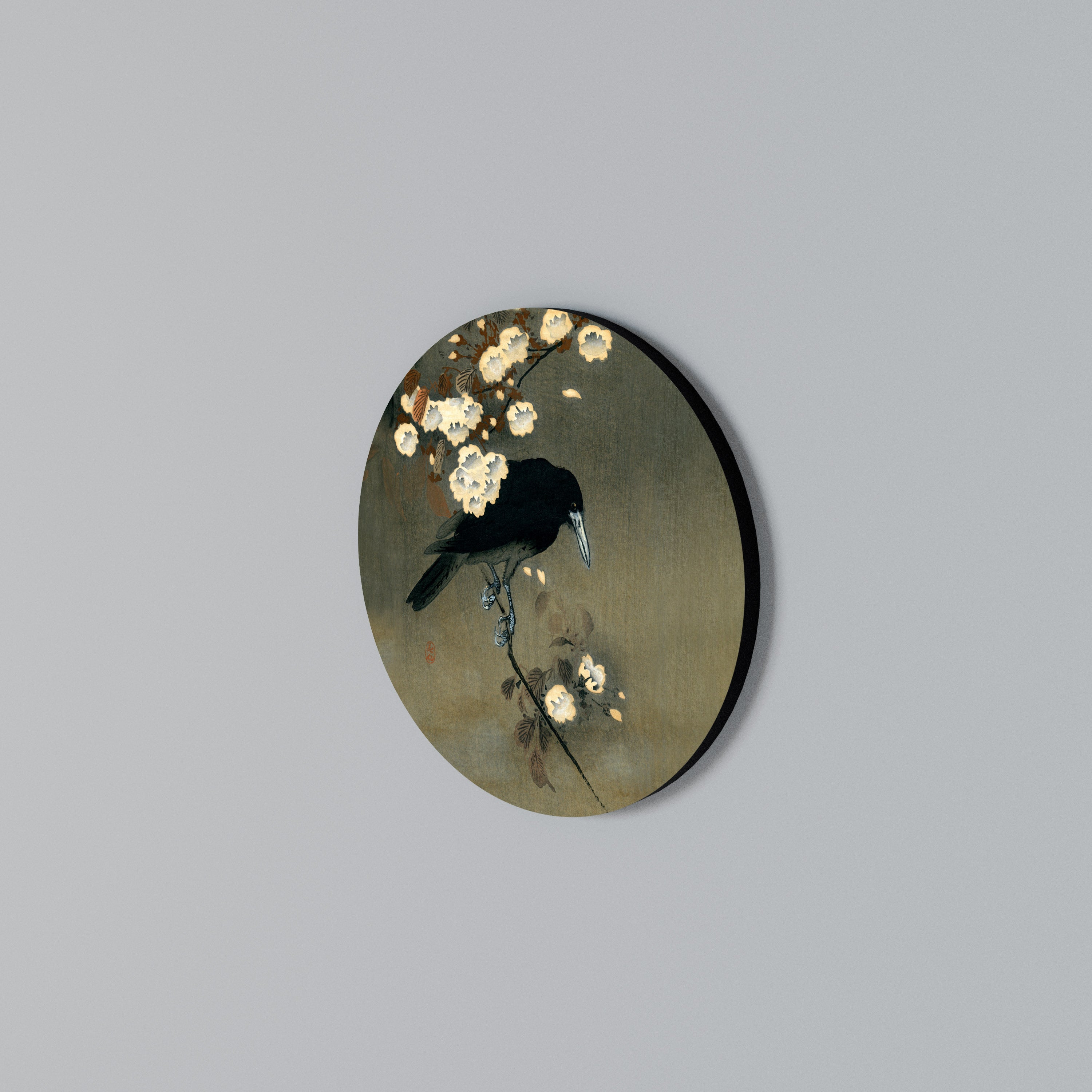 PETALS AND CROWS Round Wall Art