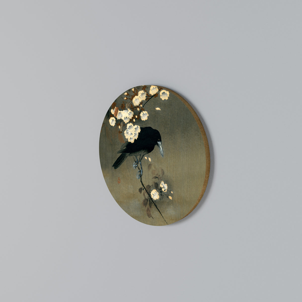 PETALS AND CROWS Rundes Wandbild