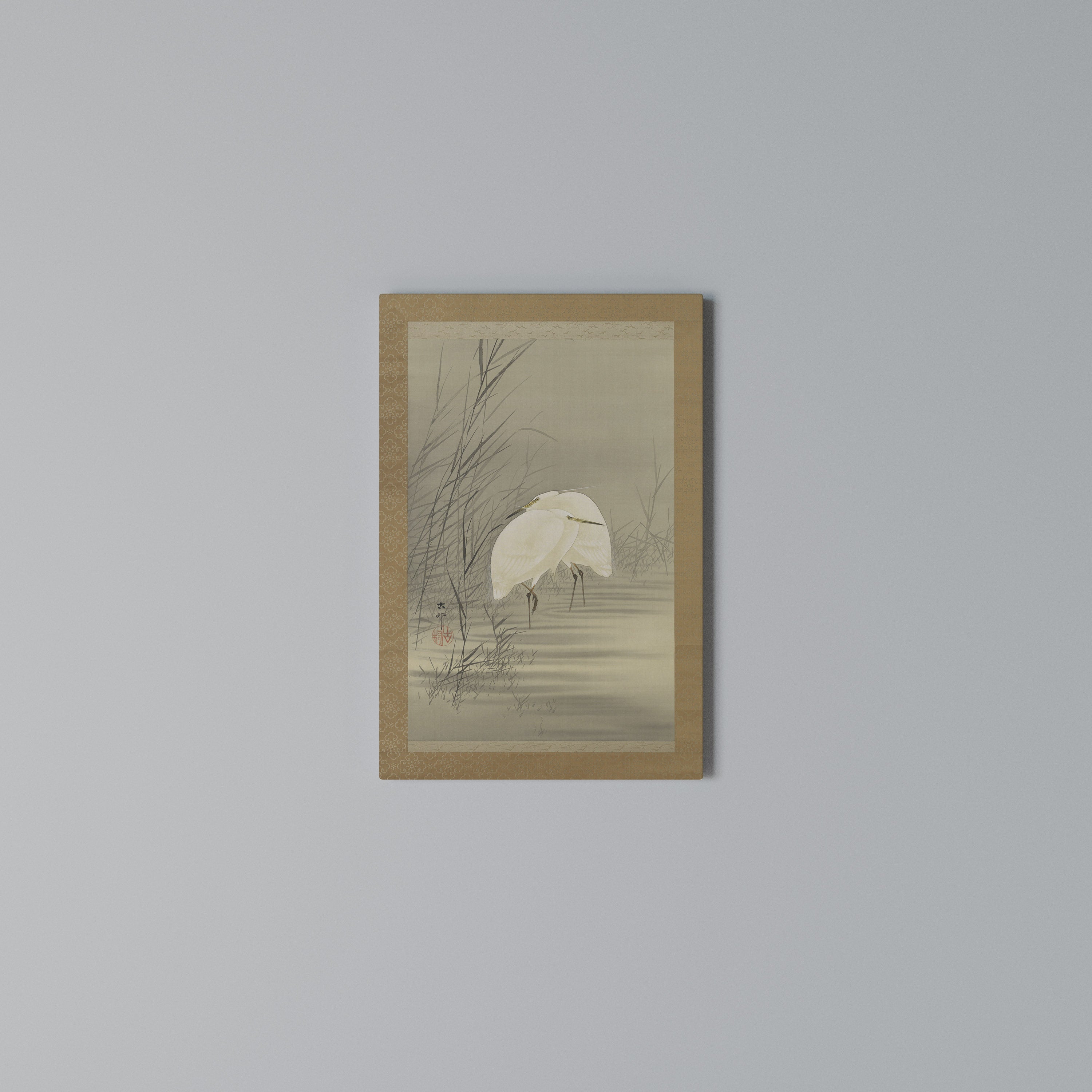 ZILVERREIGERS IN MOERAS Vertical Canvas Print