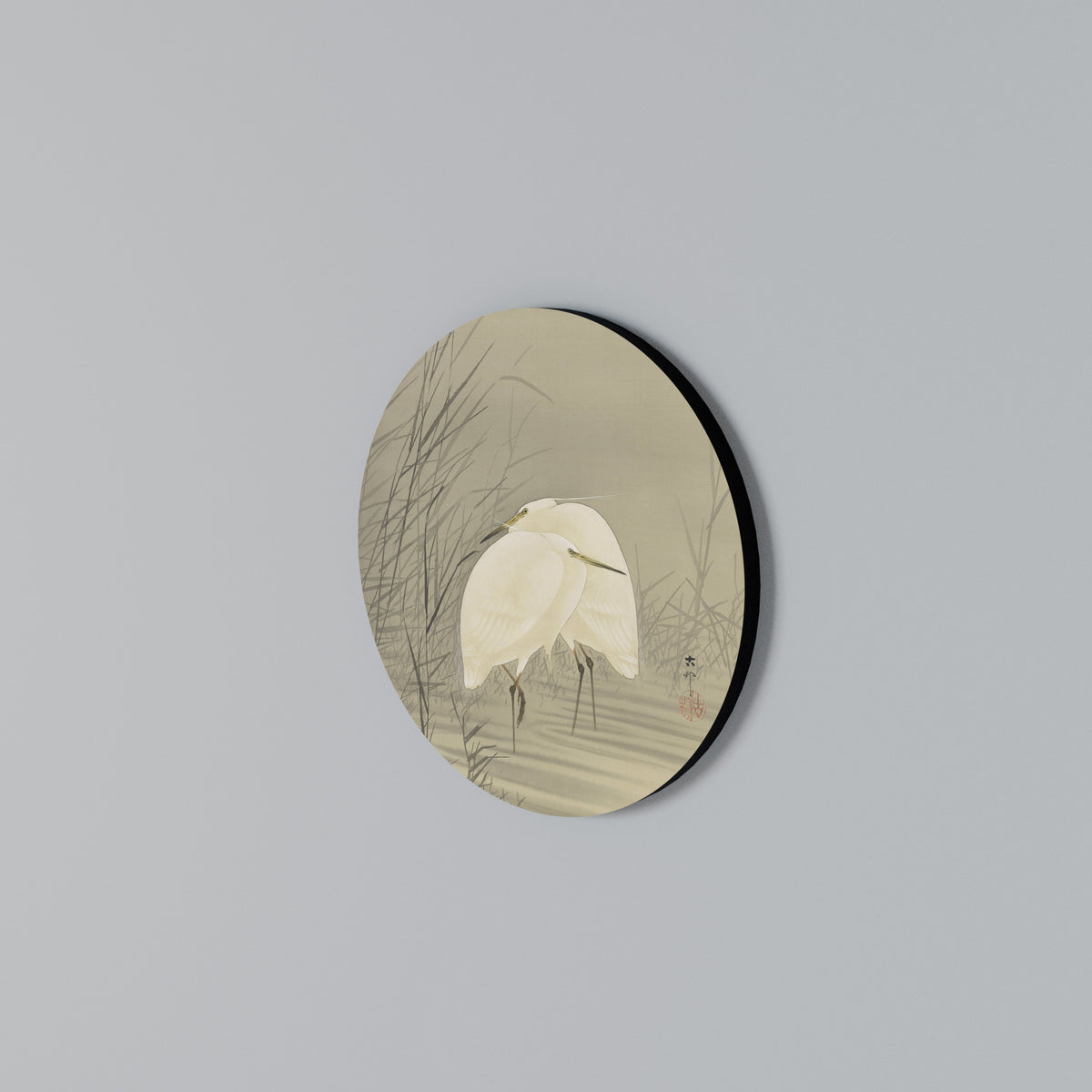 Round Wall Art – ZILVERREIGERS IN MOERAS