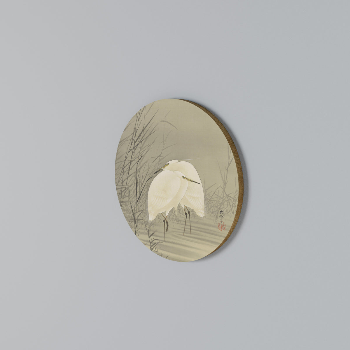 Round Wall Art – ZILVERREIGERS IN MOERAS