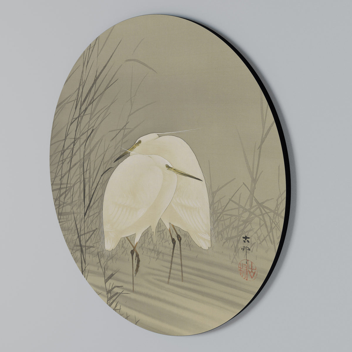 Round Wall Art – ZILVERREIGERS IN MOERAS