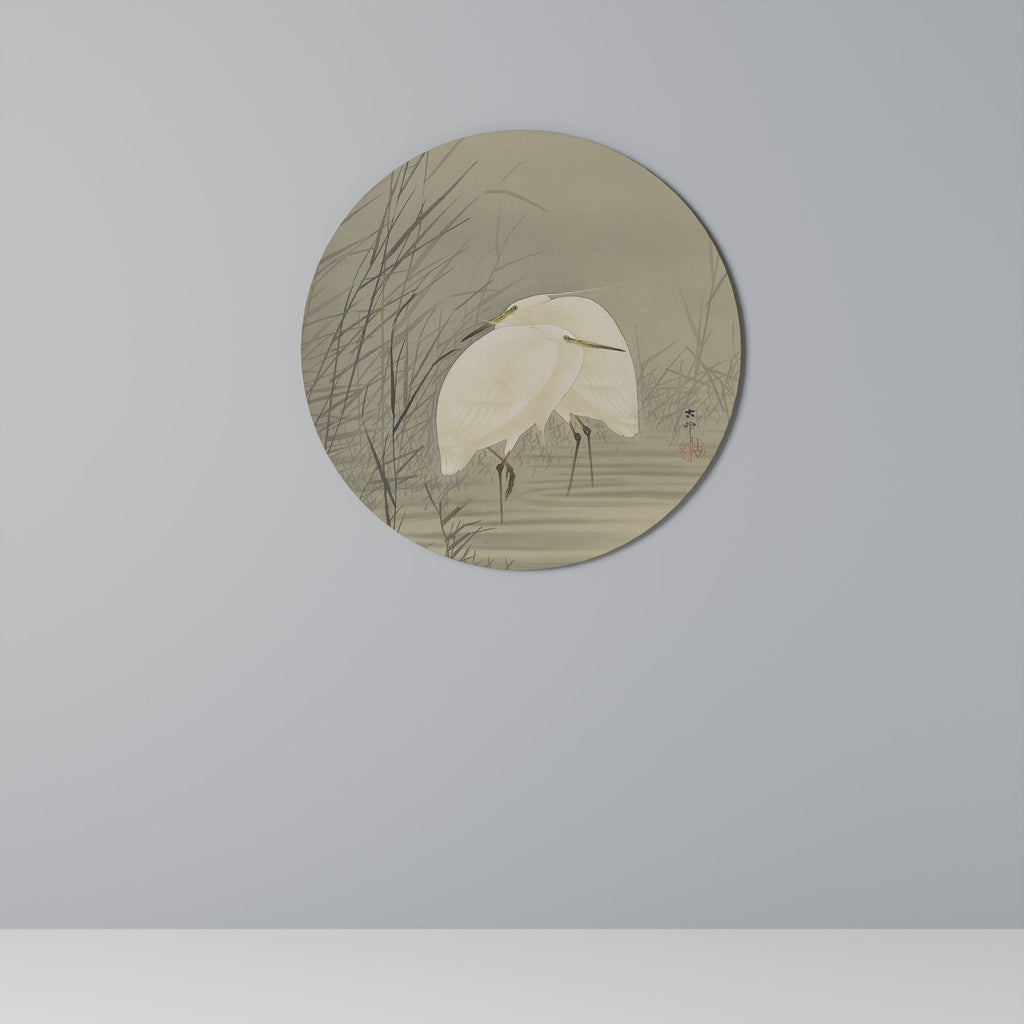 ZILVERREIGERS IN MOERAS Runde Wanddekoration Ø 69 cm