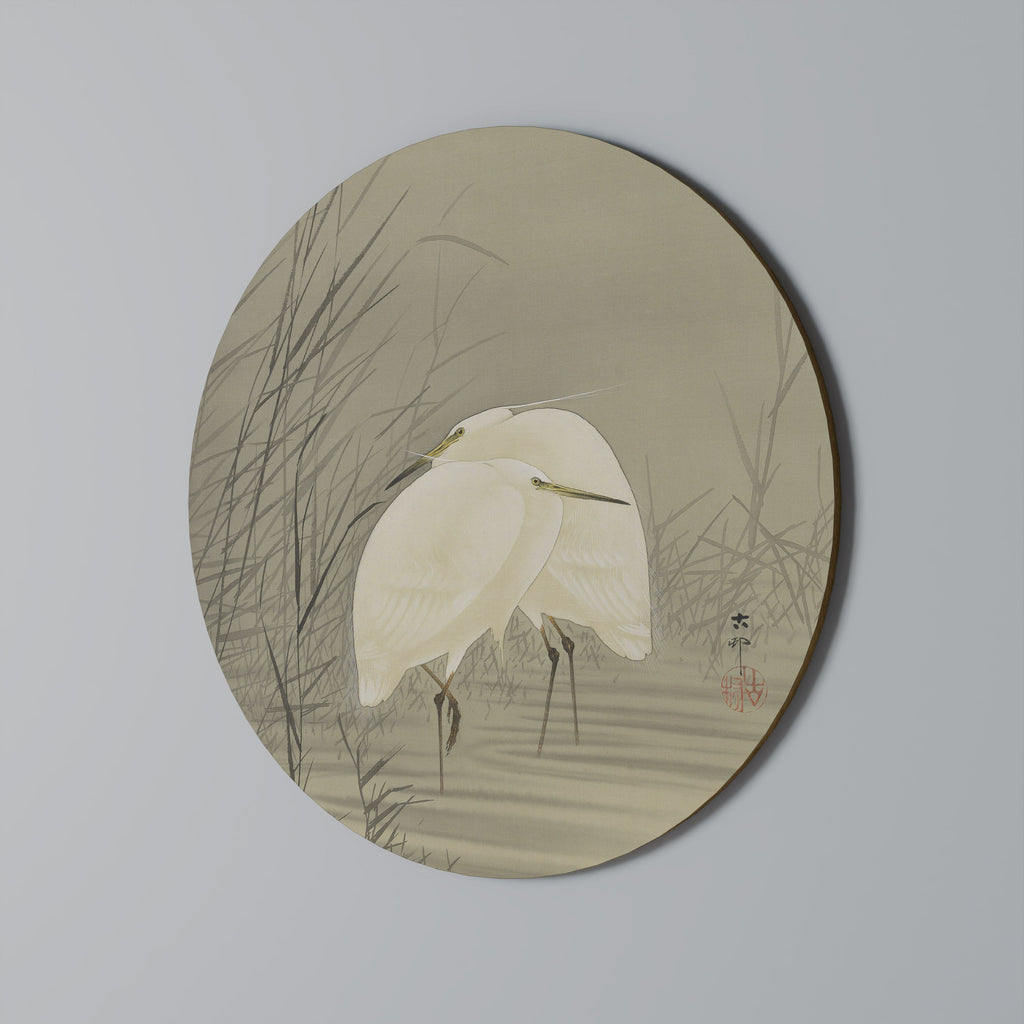 ZILVERREIGERS IN MOERAS Runde Wanddekoration Ø 69 cm