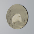 ZILVERREIGERS IN MOERAS Runde Wanddekoration Ø 69 cm