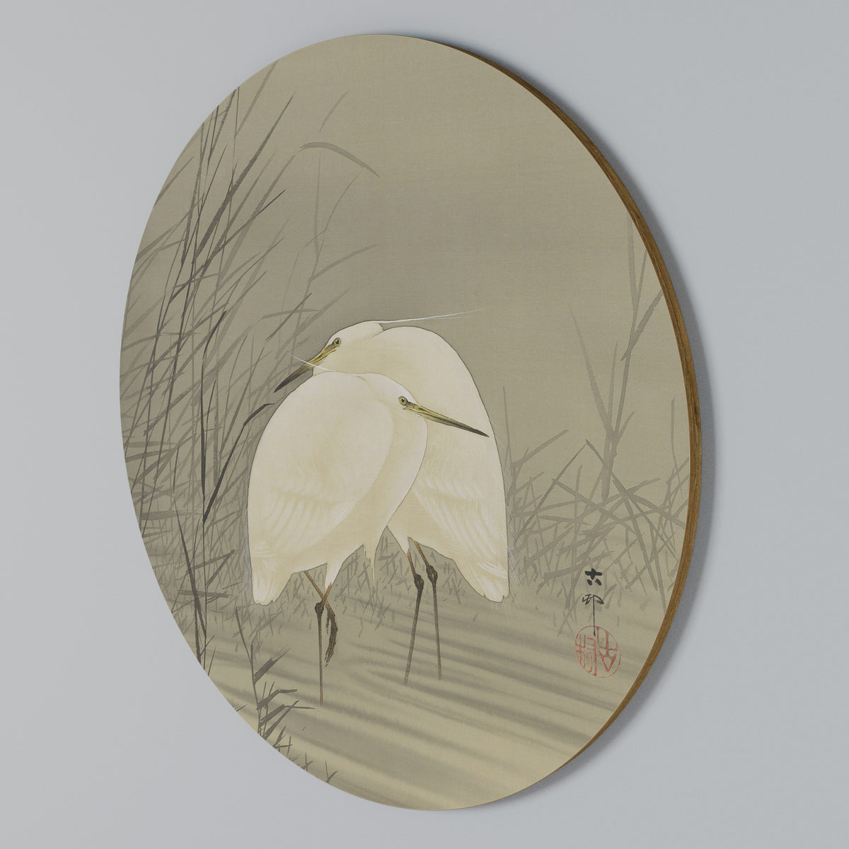 Round Wall Art – ZILVERREIGERS IN MOERAS