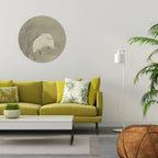 ZILVERREIGERS IN MOERAS Runde Wanddekoration Ø 69 cm