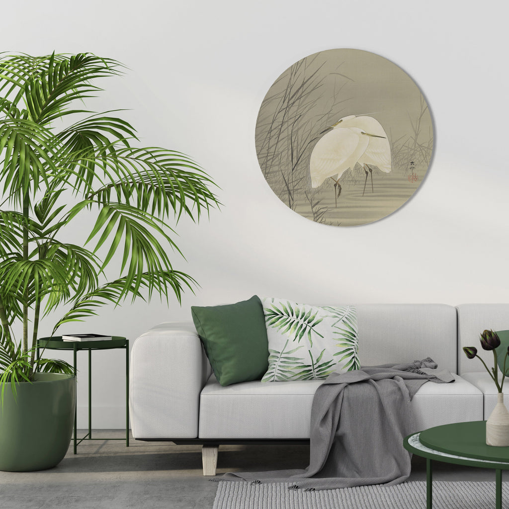 ZILVERREIGERS IN MOERAS Runde Wanddekoration Ø 69 cm