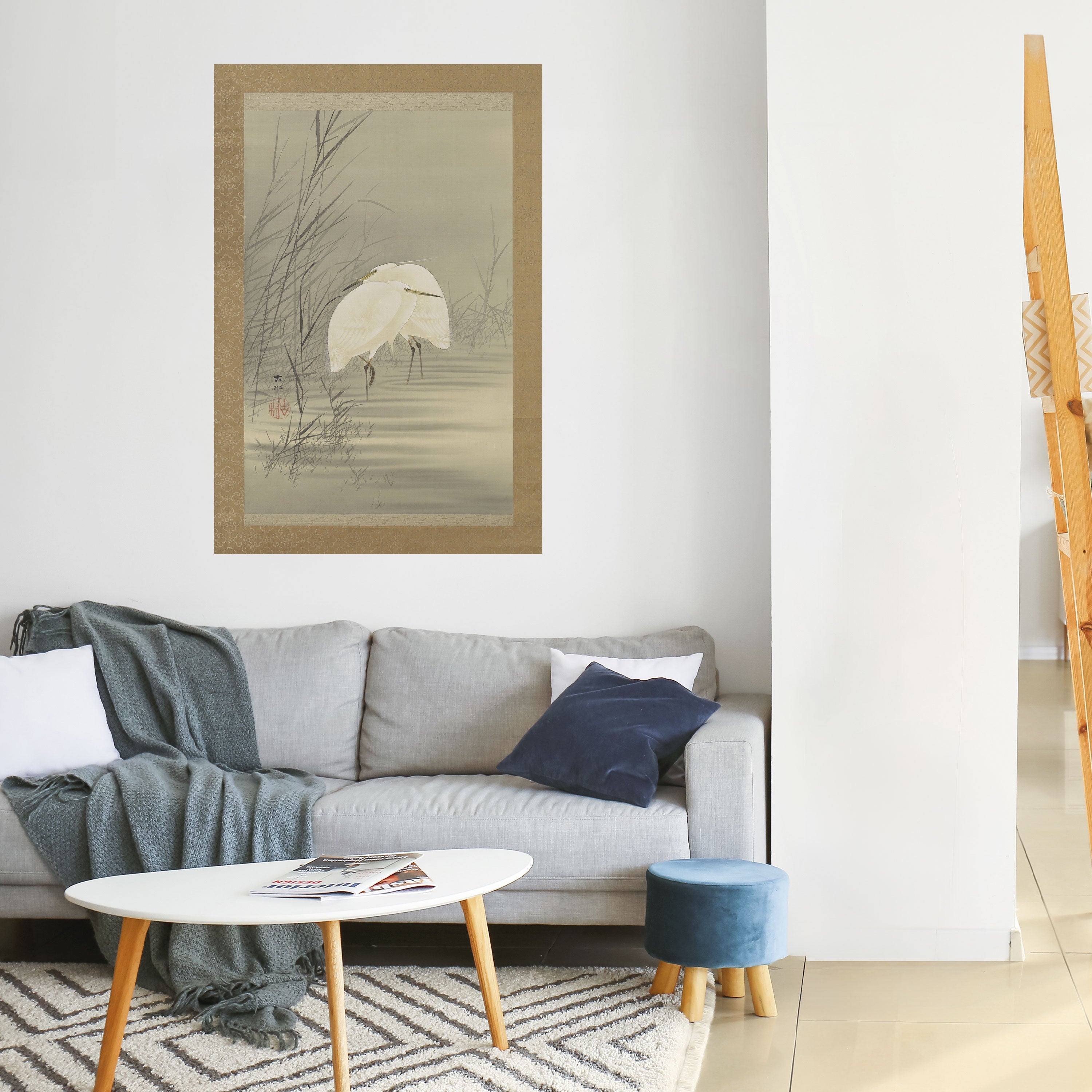 Vertikales Poster „ZILVERREIGERS IN MOERAS“ zum Abziehen und Aufkleben