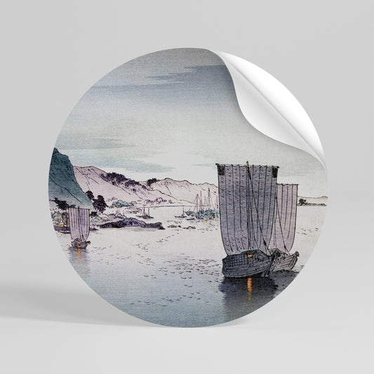 YĹŞGURE NO HANSEN Peel and Stick Round Sticker