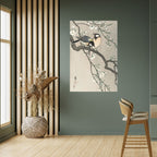 TITS ON CHERRY BRANCH Selbstklebendes Poster - Hochformat