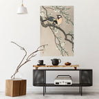 TITS ON CHERRY BRANCH Selbstklebendes Poster - Hochformat