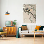 TITS ON CHERRY BRANCH Selbstklebendes Poster - Hochformat