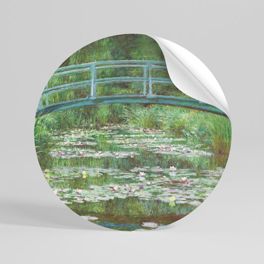 JAPANESE FOOTBRIDGE Runder Wandsticker zum Abziehen und Aufkleben