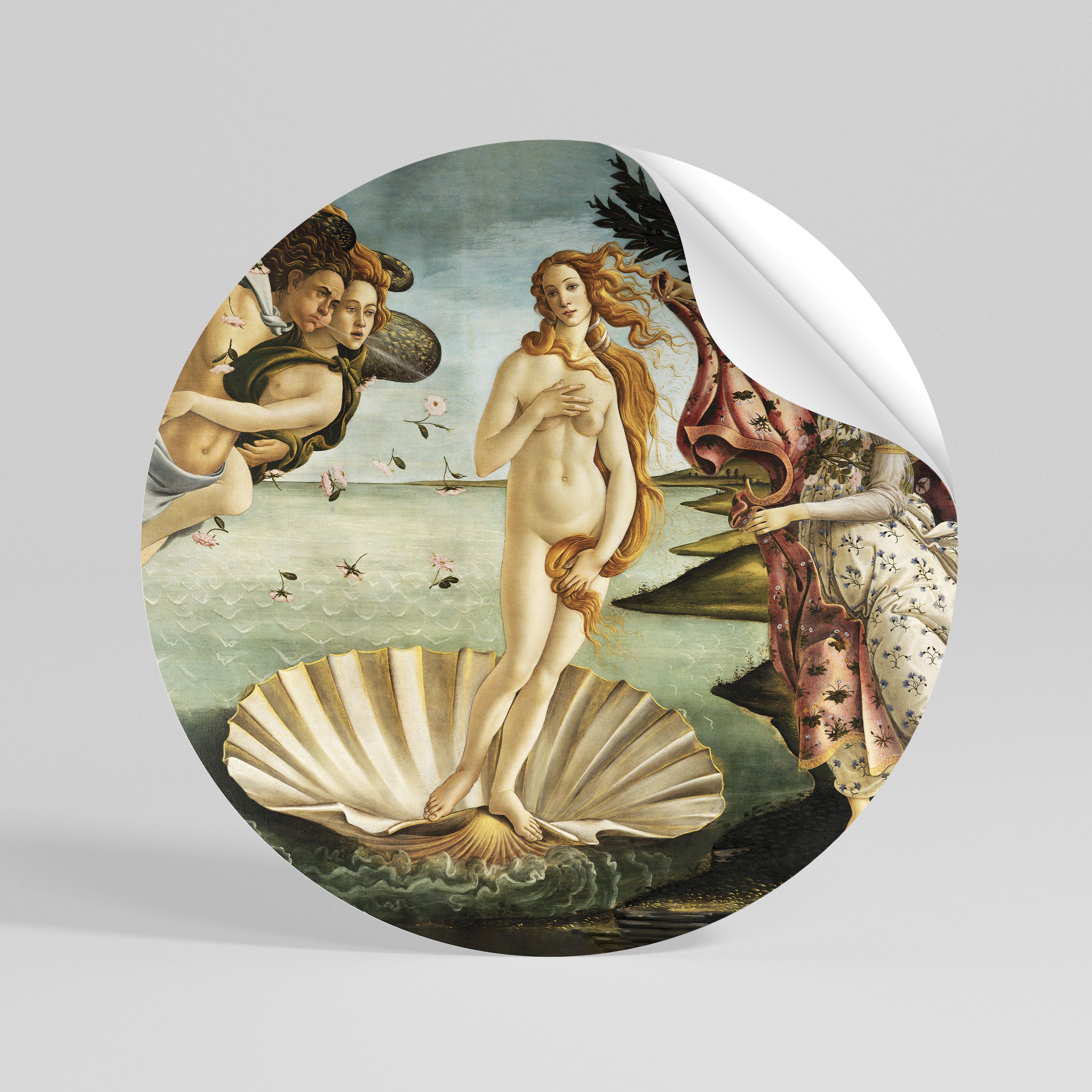 DIVINE BIRTH OF BEAUTY Peel and Stick Round Sticker
