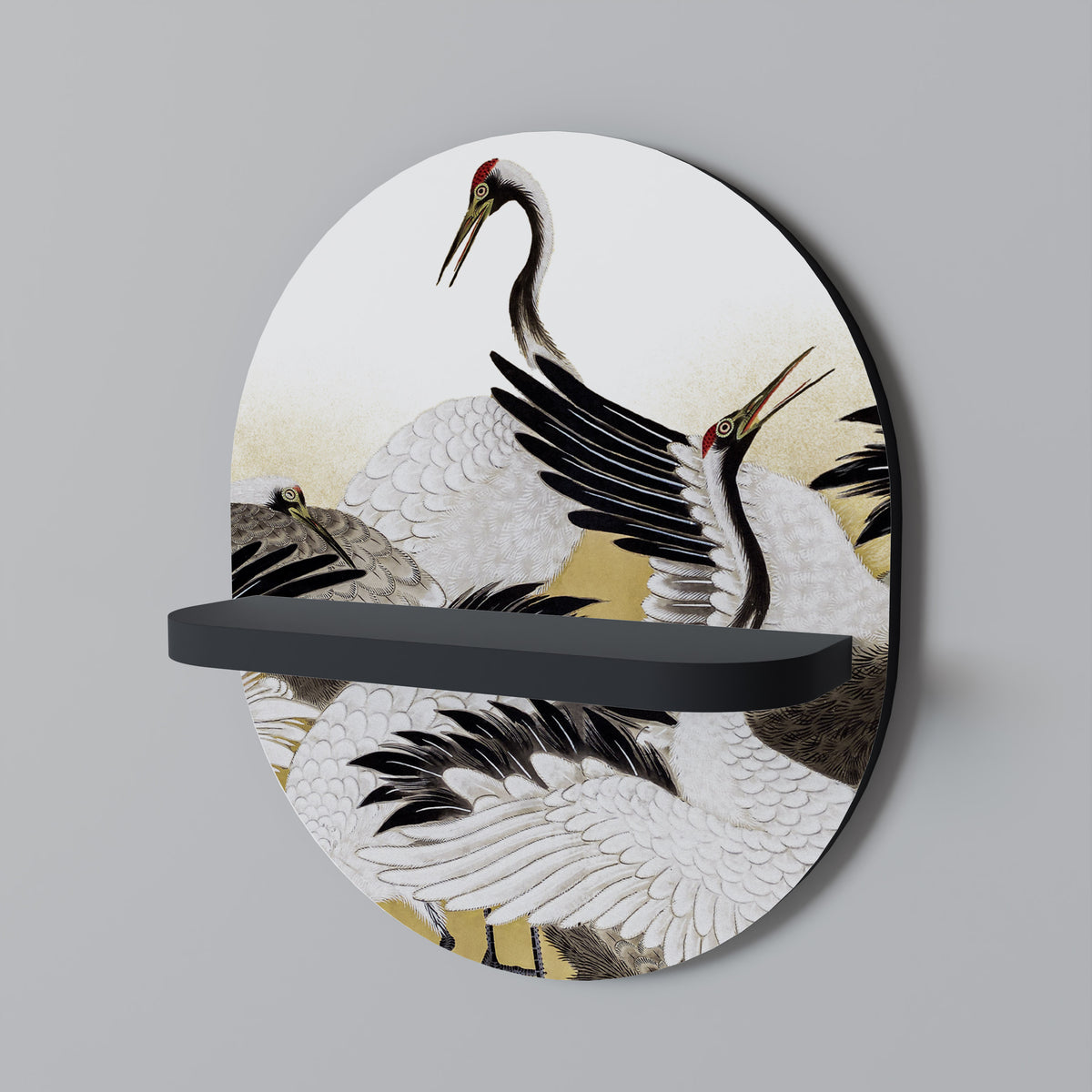JAPANESE FLOCK OF CRANES Dekoratives Wandregal