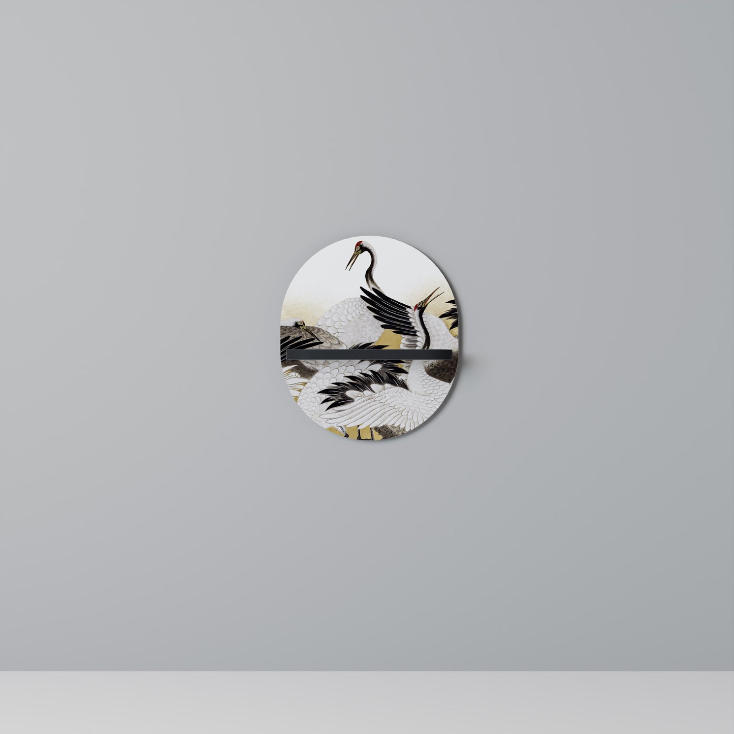 JAPANESE FLOCK OF CRANES Dekoratives Wandregal
