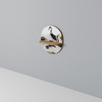 JAPANESE FLOCK OF CRANES Ovales Kunstregal in Eiche-Optik