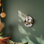 JAPANESE FLOCK OF CRANES Ovales Kunstregal in Eiche-Optik