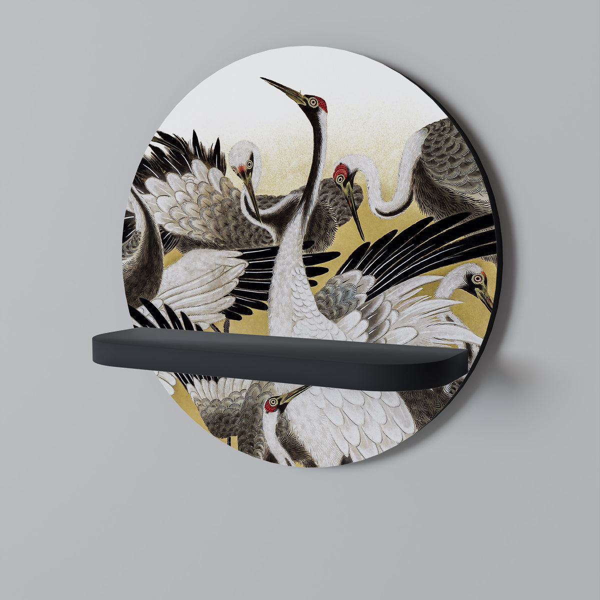 JAPANESE FLOCK OF CRANES Dekoratives Wandregal