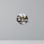 JAPANESE FLOCK OF CRANES Rundes Kunstregal in Schwarz