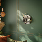 JAPANESE FLOCK OF CRANES Rundes Kunstregal in Schwarz