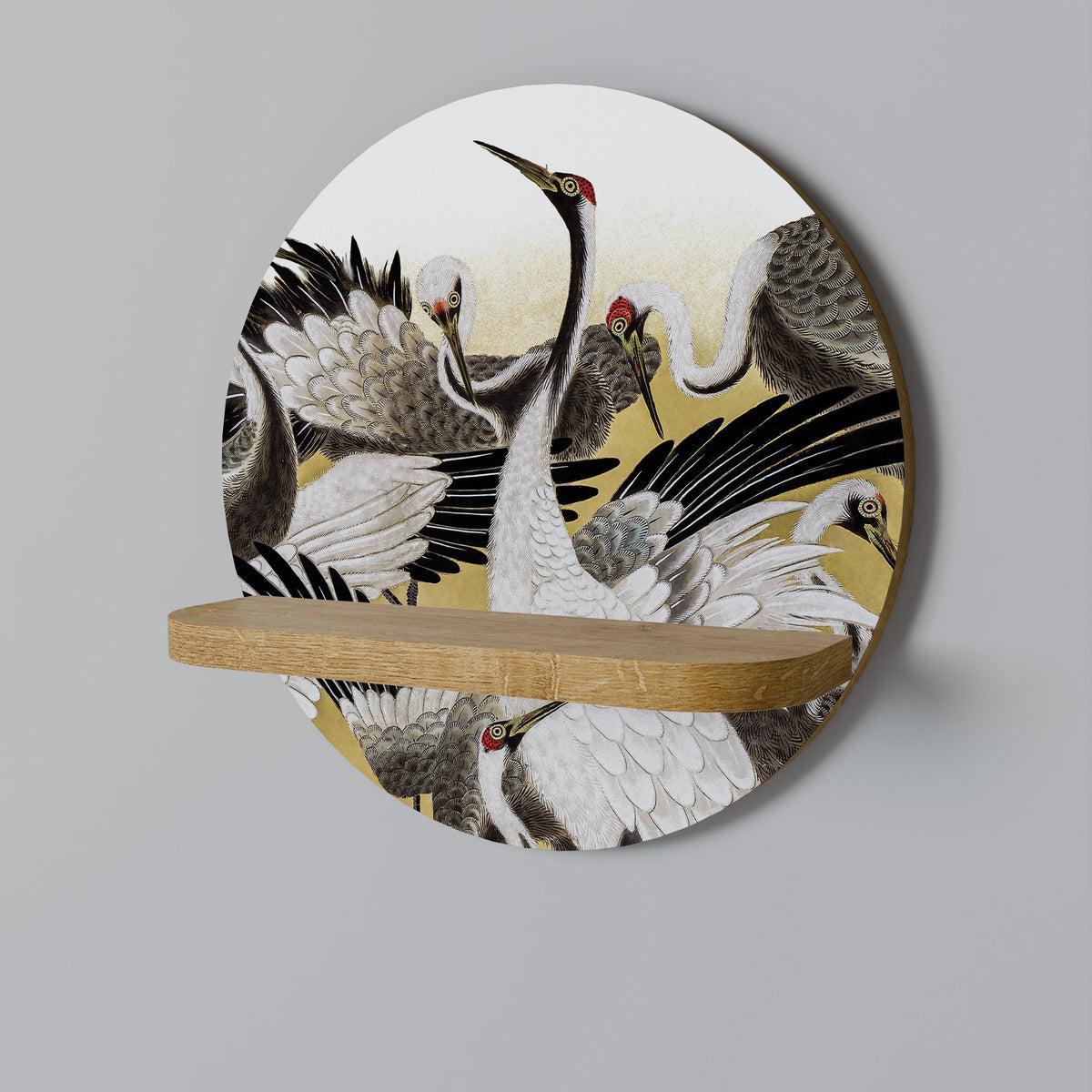JAPANESE FLOCK OF CRANES Dekoratives Wandregal