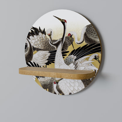 JAPANESE FLOCK OF CRANES Dekoratives Wandregal