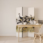 JAPANESE FLOCK OF CRANES Dekorativer Paravent - 3-teilig