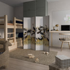 JAPANESE FLOCK OF CRANES Dekorativer Paravent - 4-teilig