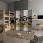 JAPANESE FLOCK OF CRANES 5-Panel Room Divider