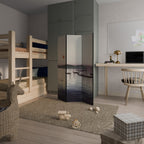 BOATS AND SETTING SUN Dekorativer Paravent - 3-teilig