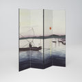 BOATS AND SETTING SUN 4-teiliger Paravent