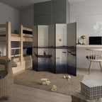 BOATS AND SETTING SUN Dekorativer Paravent - 5-teilig