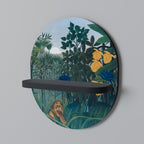 THE REPAST OF THE LION Ovales Kunstregal in Schwarz