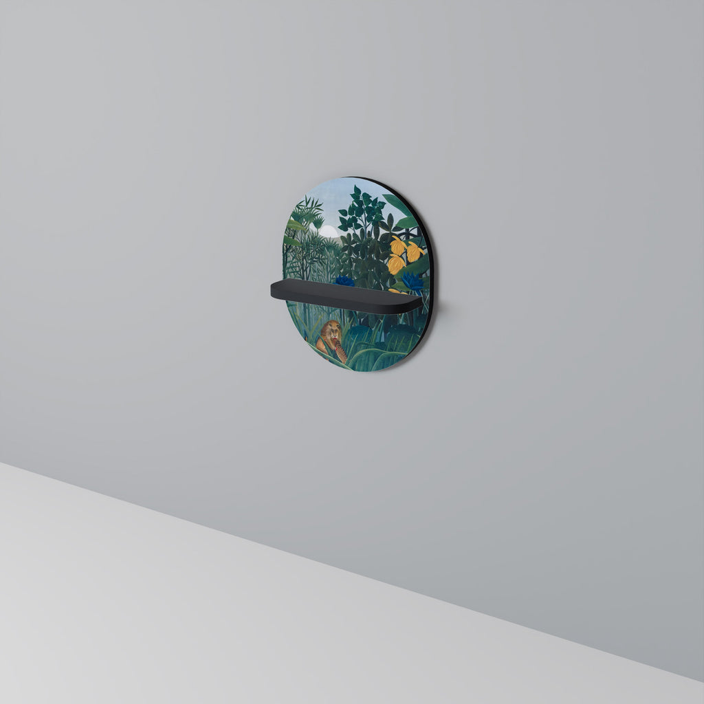 THE REPAST OF THE LION Ovales Kunstregal in Schwarz